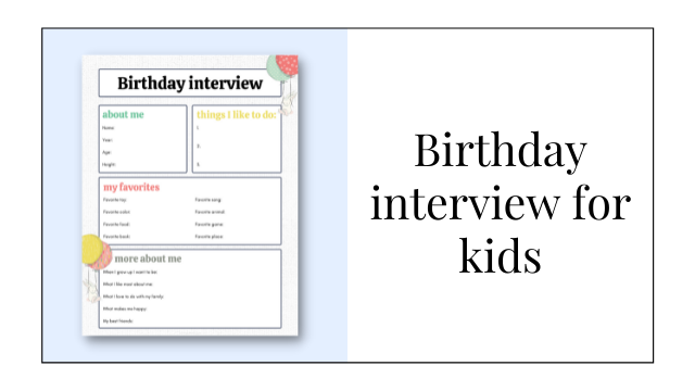 Birthday interview for kids