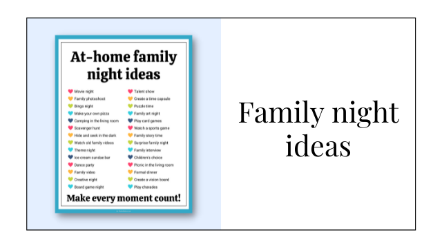 At-home family night ideas