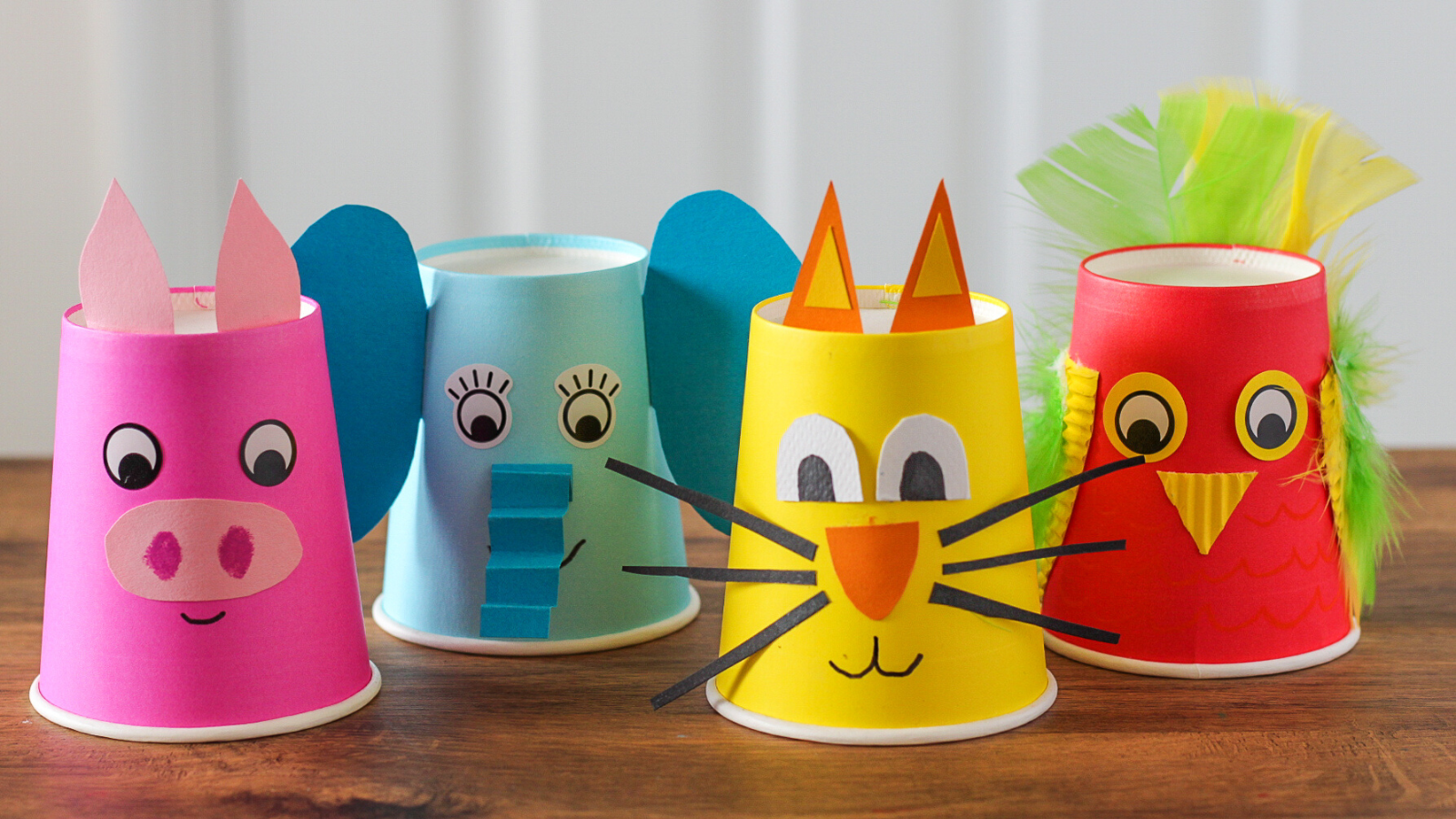 Paper cup animals